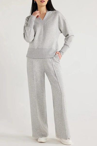 Evya | V-Neck Sweatshirt & Pants Set