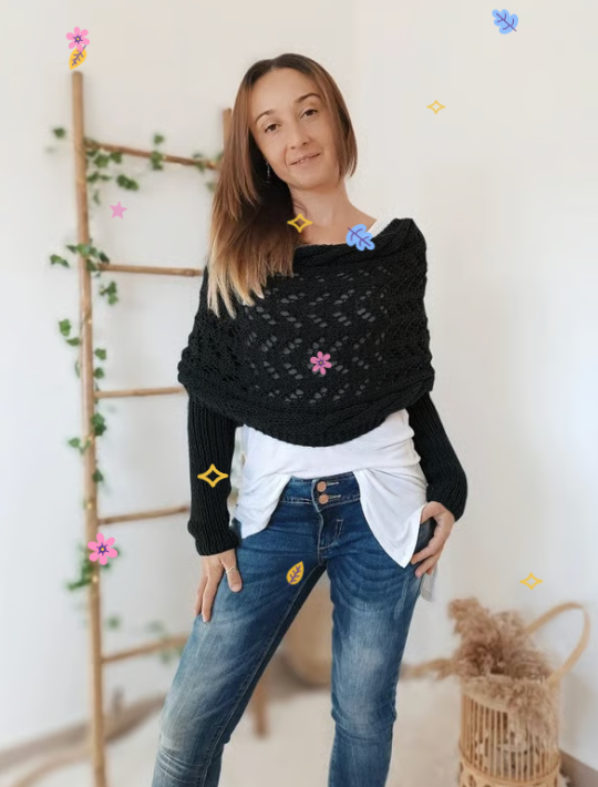 Evya | Boho Knit Wrap Sweater