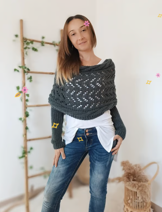 Evya | Boho Knit Wrap Sweater