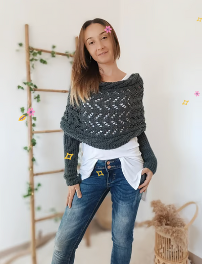 Evya | Boho Knit Wrap Sweater