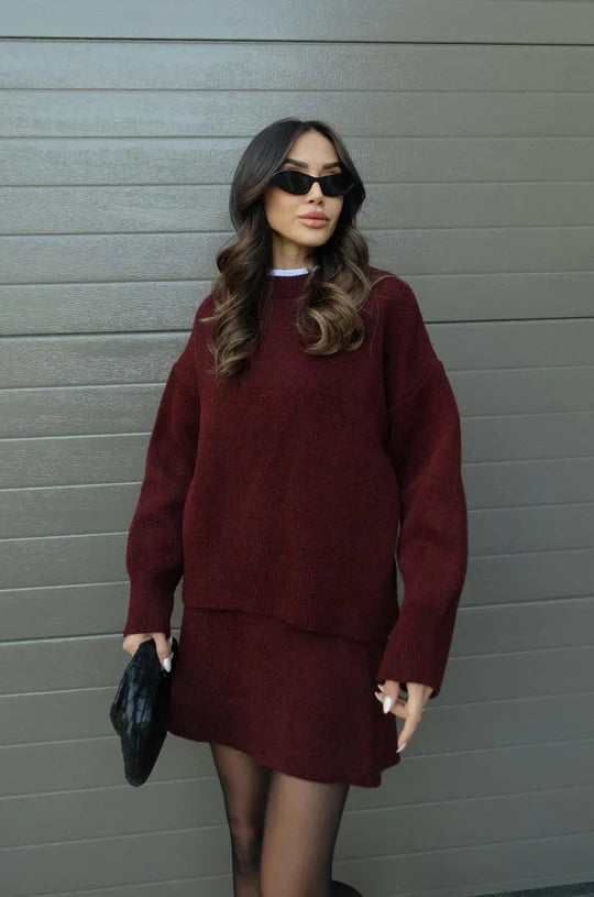 Evya | Luxe Knit Top & Skirt Set